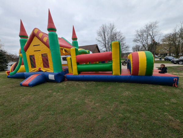 Combo Bounce & Slide House Green & Yellow for Kids
