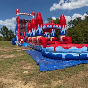 27FT DUAL-LANE WATER SLIDE & SLIP-N-SLIDE WITH POOL $800/day