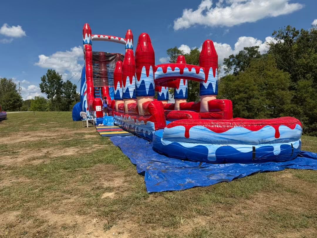 27FT DUAL-LANE WATER SLIDE & SLIP-N-SLIDE WITH POOL $800/day - Image 2