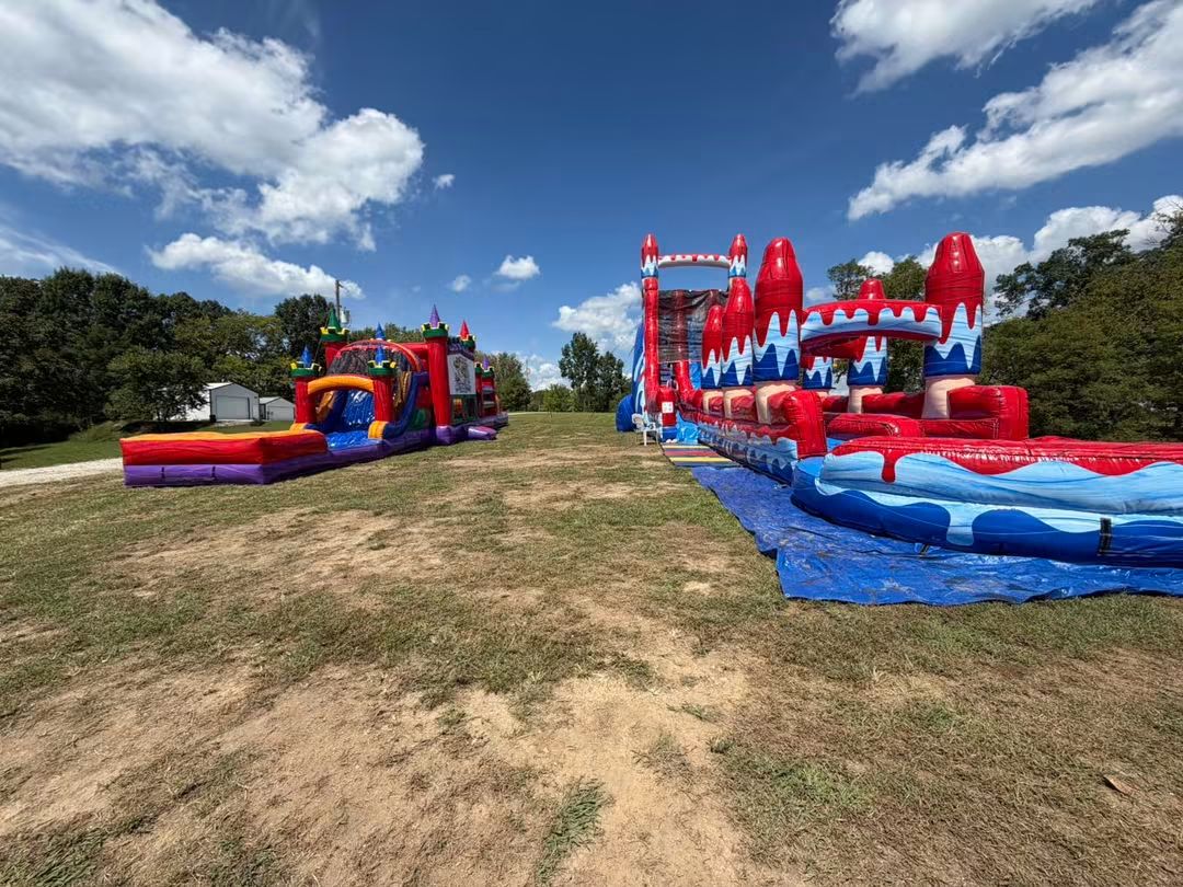 27FT DUAL-LANE WATER SLIDE & SLIP-N-SLIDE WITH POOL $800/day - Image 3